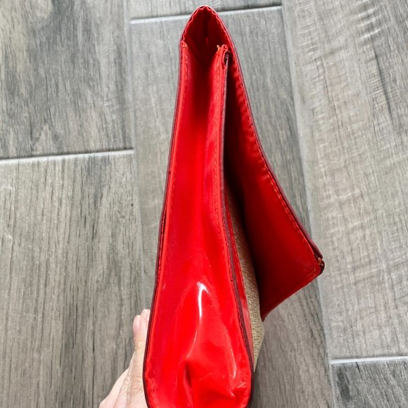 NWOT Raffia and Patent Clutch - Picture 4 of 9